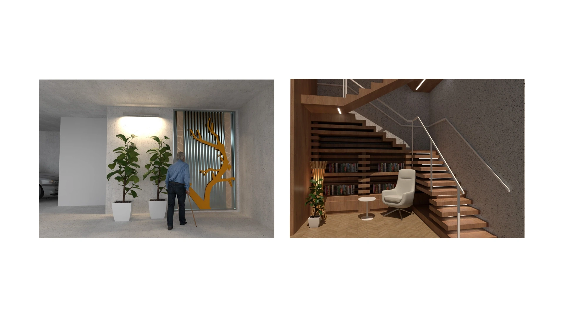 Interior. A restrained material palette keeps the house quiet, warm and legible.
